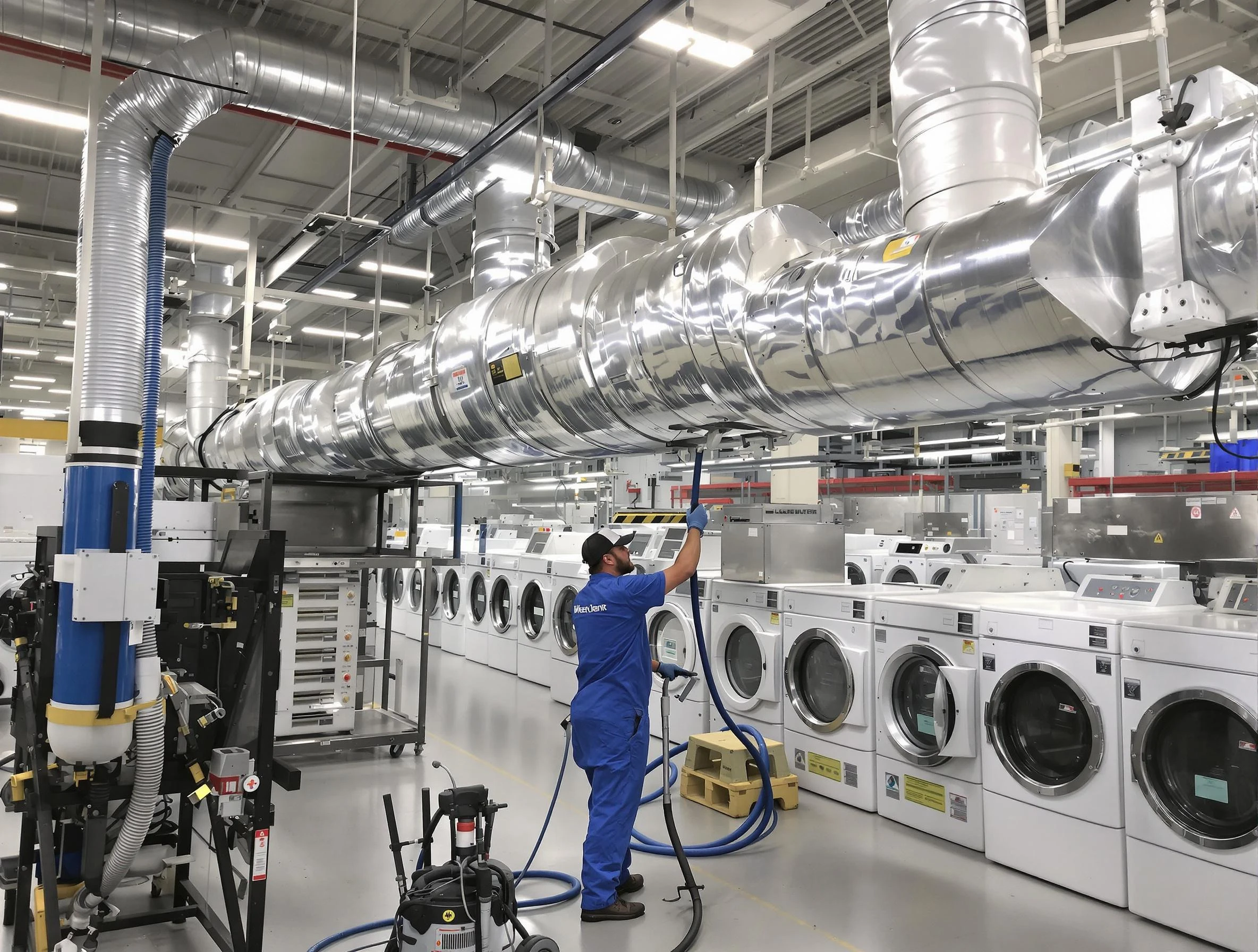 East Point Dryer Vent Cleaning team performing heavy-duty industrial dryer vent cleaning in East Point